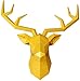 mjmj Sculptures Tête De Cerf Géométrique Decor De Mur, 3D Grands Animal De Tête De Tête De Tête De Tête De Tête, Faux Taxidermy Deer Storage Mural(Size:50x49cm(20x19inch),Color:Cerf-Jaune)