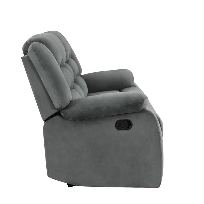 Image of Torque - Clinton 1 Seater Fabric Manual Recliner | Recliner Sofa /Chair for Living Room, Bedroom, Office (Grey) | 1 Year Warranty