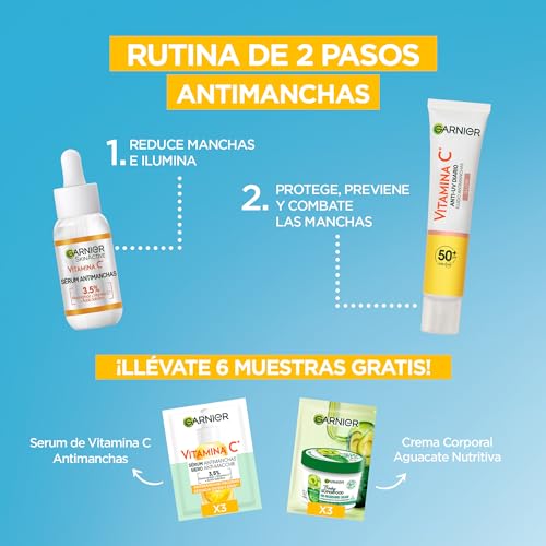 Variante de Garnier crema antimanchas Pack Fluido SPF50+ 50 ml + Sérum 30 ml