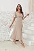 GRACE KARIN Damen Basic Sommerkleid mit Cape Ärmel Sommer Boho Wickelkleid Strandkleid Casual Elegant Strandkleid Aprikose XL