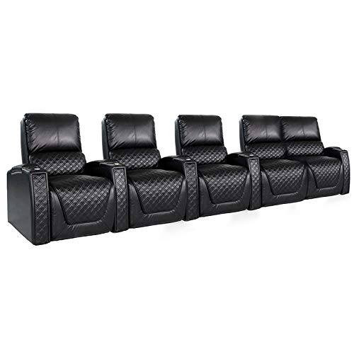 Zinea Kinosessel Queen- 5 Sitzer Loveseat rechts - Premiumleder - elektrisch verstellbar - LED Becherhalter - Ambientebeleuchtung - elektrische Lendenwirbelstütze - verstellbare Kopfstütze