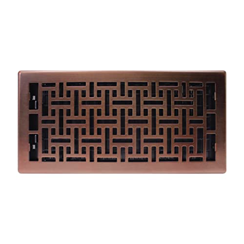 Decor Grates Ajh614-Rb Oriental Floor Register, 6X14 Inches, Rubbed Bronze Finish #TOP1