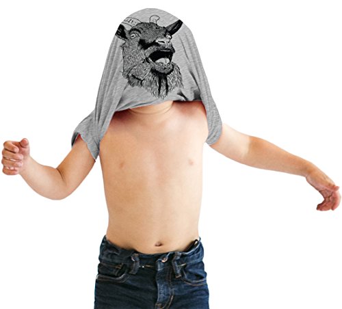 Toddler Ask Me About My Goat Funny Animal Flip Up T Shirt for Kids Funny Kids Shirts Flip Apparel for Toddler Cool Animal Apparel Childrens Graphic Tees Light Grey 4T