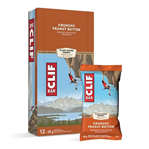 CLIF BAR - Energy Bars - Crunchy Peanut Butter - (68 Gram Protein Bars, 12 Count)
