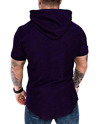 Image of Lexiart Mens Cotton Hoodies Pullover Sport Muscle Workout Shirts