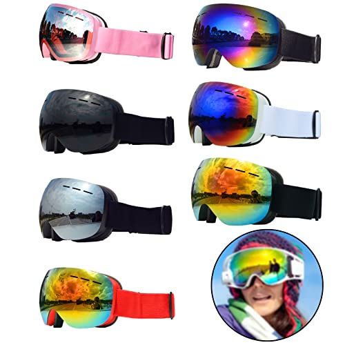 Image of bnf Magnetic Ski Goggles Windproof Glasses for Adults Black Frame Red Lenses | Sporting Goods | Winter Sports | Clothing | Goggles & Sunglasses