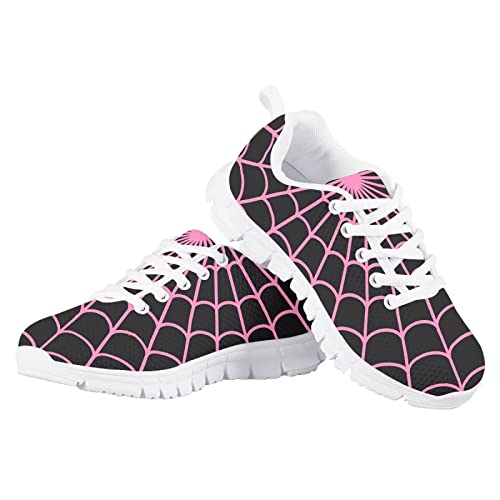 Spider Web Print Kids Casual Tennis Shoes for Girls Boys School Dance Running Tennis Shoes Lace Up Lightweight Walking Athletic Sneakers4