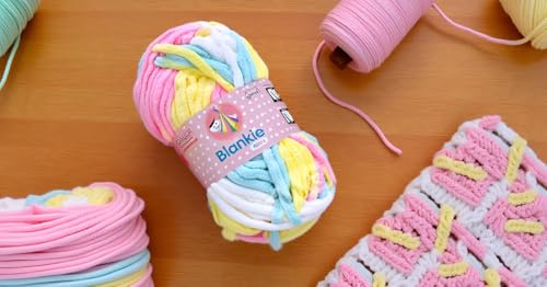 Image of M.G Enterprise Ganga Knitting Yarn Thick Chunky Wool, Blankie Mayo 200 gm Best Used with Knitting Needles, Crochet Needles Wool Yarn for Knitting, with Needle.-S, Multi