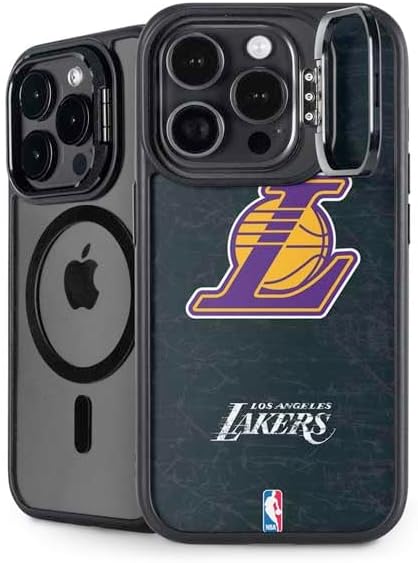 Skinit Kickstand Phone Case Compatible with iPhone 16 Pro - Officially Licensed NBA Los Angeles Lakers Purple Primary Logo Design