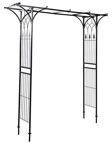 Fameil Fameill Garden Arch Arbor,Metal Pergola Arbor,Trellis for Vines Plant Climbing Wedding Garden Arch Bridal Party Wedding Decoration Wide Arbor Outdoor Gardening Walkway Arches Firm & Rust Proof