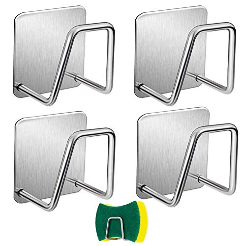 Gancho Adhesivo Sin Taladrar Esponja 4 Pcs Porta Esponja Para Fregadero Soporte De Esponja Adhesiva Para Esponja Rascadores Cepillo De Plato Toallero Sin Perforar Albornoz Abrigo Baño Cover