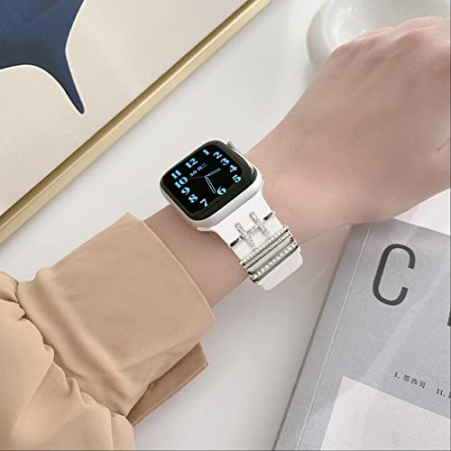 Image of 5Pcs Charms for Apple Watch band 41mm 45mm 40mm 44mm 38mm 42mm 46mm 49mm Women,Diamond+Metal Jewelry Decorative Ring For iWatch series 11 10 9 8 7 6 5 4 se 3 /2,Galaxy watch 7 /6 /5 /4,Strap Accessories