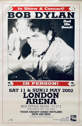 Poster Bob Dylan concert Londres 2002 grande affiche murale salon 100x150