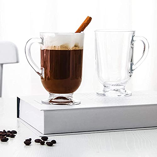 Image of 300 ML Glass Coffee Mug Set, with Convenient Handle, Tea Glasses for Hot /Cold Beverages, Thermal Shock Resistant, Tempered Glass, Mugs for Cappuccino Pack of 6 (PN - 06, 6 Count (Pack of 1))