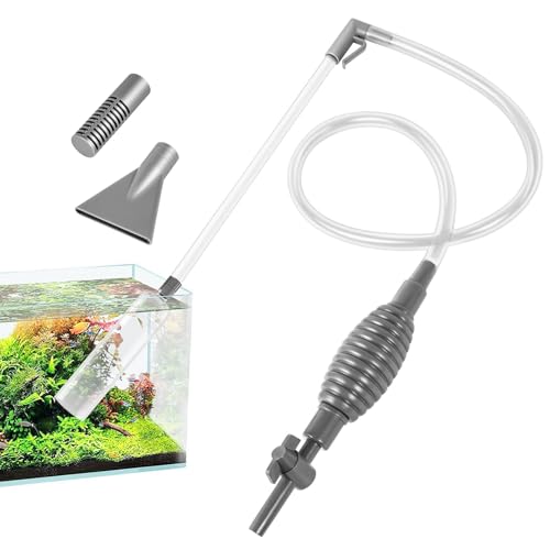 Design Multifunzionale:Professioneller Aquarium-Siphon mit integriertem Wasserwechsel, Schmutzsaugung und Sandwäsche. Mit filternder Sandwaschdüse saugt er Sedimente gründlich, ohne Fische oder Garnelen zu verletzen. Die beigefachte Entenschnabeldüse erreicht schwer zugängliche Ecken, making cleaning flexibel und effektiv in einem Produkt