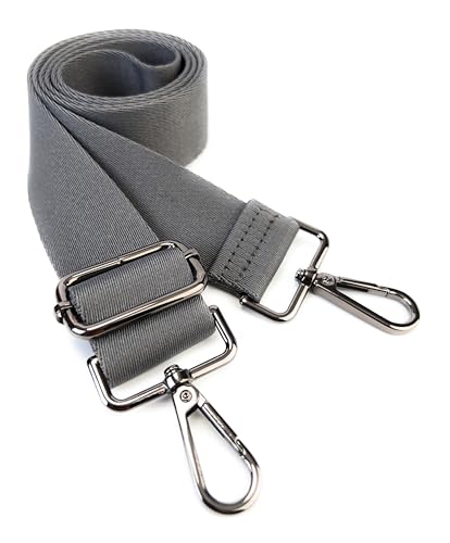 Image of Purse Strap Replacement for Crossbody Bags & Handbags | Premium Webbing with Gunmetal Black Hardware Clip-On Installation Adjustable Length Comfortable Wide Guitar Style Strap
