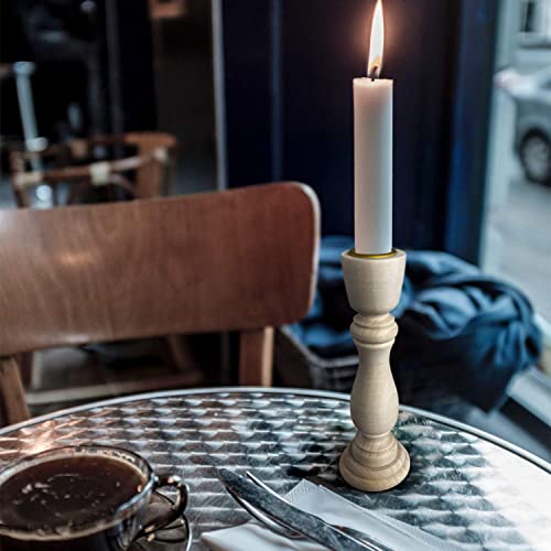 4 Pcs Wooden Candlesticks, Unfinished Small Wooden Candle Holders - 7 Inches And 4 Inches With 7/8 Inch Hole #TOP7