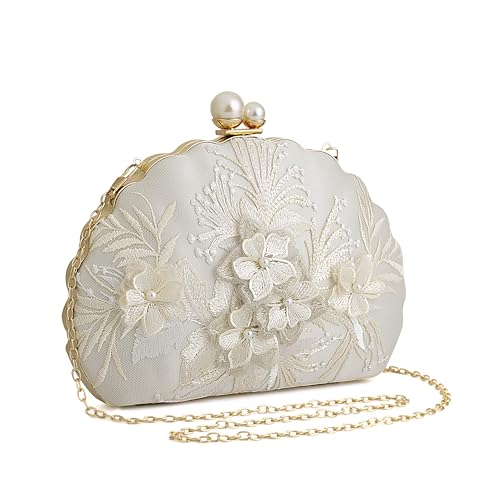 Sac à main broderé de fleurs en perles idéal à offrir pour bal
