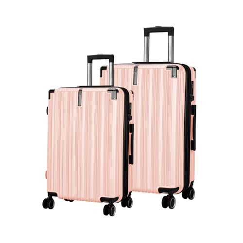 Image of Maleta Nova Check-in Medium and Large | 24'' and 28''| Lightweight, Expandable| Suitcase for Travel | Luggage for Travel | Trolley Bag for Travel Set of 2 (Peach, Set of 2 (Medium-Large))