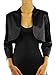 Luxury Divas Black 3/4 Sleeve Satin Bolero Shrug Jacket Size X-Small Black Small