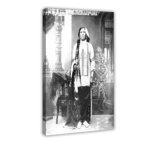 Poster Crazy Horse en 1877 impression sur toile tableau décoration murale rétro avec cadre