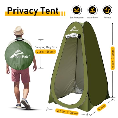 Ann Katy Portable Toilet with Pop Up Privacy Tent,XL Large Portable Toilet for Adults, Outdoor Camping Shower Tents Changing Room Emergency Folding Toilet Tent Kit with Carry Bag for Camping/Hinking… - Thumbnail 2