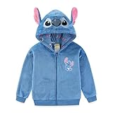 Disney Lilo and Stitch - Sudadera con capucha de forro polar con cremallera y orejas para niñas grandes, 5