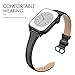 SWEES Slim Leather Band Compatible for Apple Watch 38mm 40mm 41mm 42mm Series 10, Slim Thin Elegant Top Grain Genuine Leather Strap Compatible for iWatch Series 10 9 8 7 6 5 4 3 2 1 SE Women