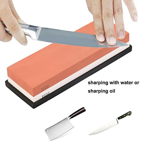Horntide 3000/8000 Grit Combination Whetstone Two-Sided Knife Sharpener 7-Inch Sharpening Stone Plastic Stand Included #TOP6
