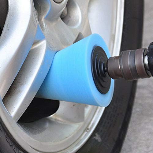 Tamponi di lucidatura per auto, Spugna lucidante for mozzi ruota auto, cono in schiuma metallica for ruote auto, portiere e maniglie auto, 4 pezzi
