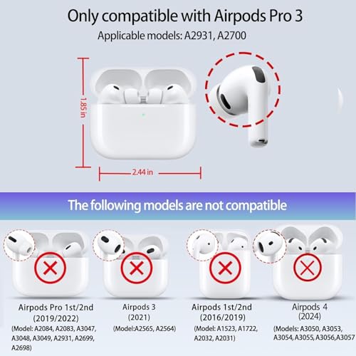 Image of Basketball AirPods Pro 3 Case 2025, Premium PU Leather Protective Cover with Keychain, Cute Hard Shell Earbuds Case, Red