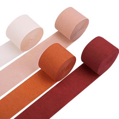 Image of 8 Rolls Fall Party Decorations, Crepe Paper Streamers for Thanksgiving