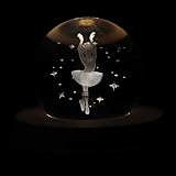 Rutexc クリスタルボールオルゴール、クリスマスデコレーション、ユニコーン、星座、LEDベッドサイドランプ、手作り木製、ギフト、かわいい、雰囲気を演出、USB充電、3Dレーザーエッチングカルーセルクリスタルボール、木製オルゴール、高級ギフト