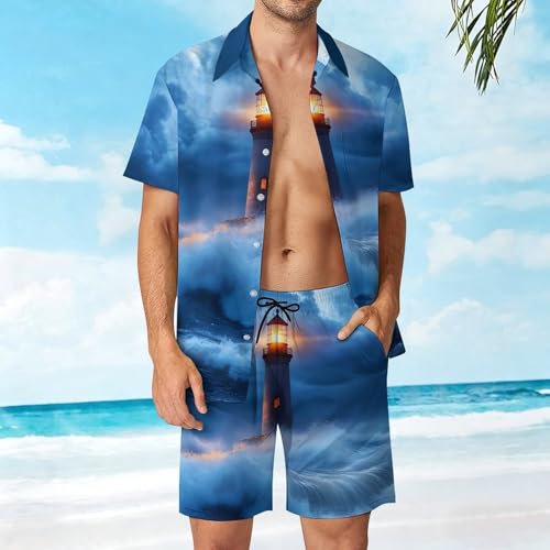 Conjunto de camisa con botones Lighthouse para paseos playeros y terrazas 4