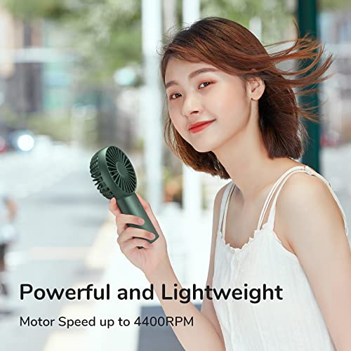 Jisulife Handheld Fan, 4000Mah Portable Hand Fan, Mini Personal Rechargeable Hand Held Fan, Max 16Hrs Battery Operated Usb Small Fan With 3 Speeds For Outdoor Travel Commute Office Women Men-Green #TOP2