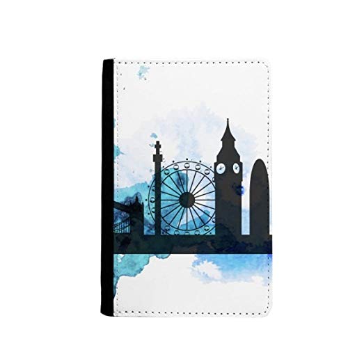 Porte-passeport Angleterre étui portefeuille cartes accessoire voyage silhouette Londres