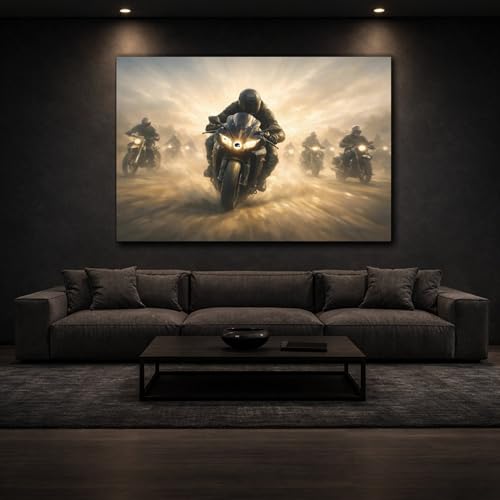 Tableau canvas moto et films de motards format horizontal