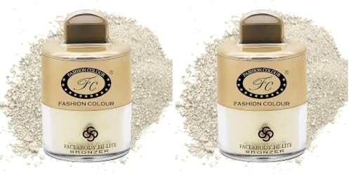Image of FASHION COLOUR Face and Body Hi-Lite Bronzer | Highlighter For Effortless Shine | Soft Glow Highlighter | Mettalics Body Shimmer | 4g | Shade 09 (Pack of 2)
