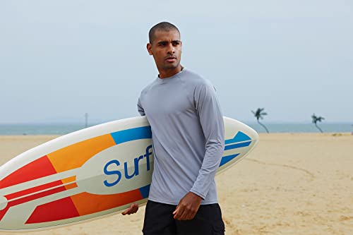 Image of Satankud Men's Swim Shirts Rashguard Sun Shirt UPF 50+ UV Sun Protection Outdoor Long Sleeve T-Shirt Swimwear