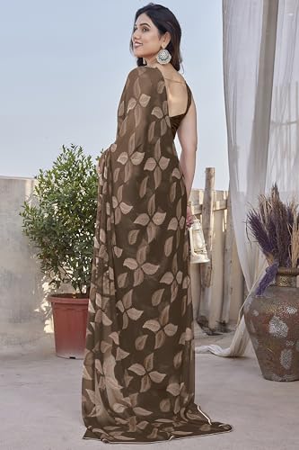 Image of MIRCHI FASHION Saree for Woman Chiffon Floral Printed | Lightweight Comfortable Daily Wear Women's Sari with Unstitched Blouse Piece (Available in 15 Colors)
