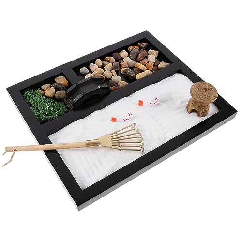 Toddmomy Tabletop Sandbox Decor Simulation Ocean Scene Zen Garden Landscape Set