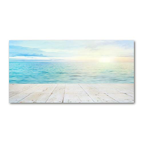 Toile paysage bleu mer 120x60 cm Tulup pour decoration salon