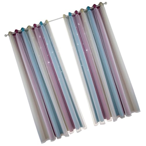 Rideaux occultants polyester pourpre double couche salon chambre - 2