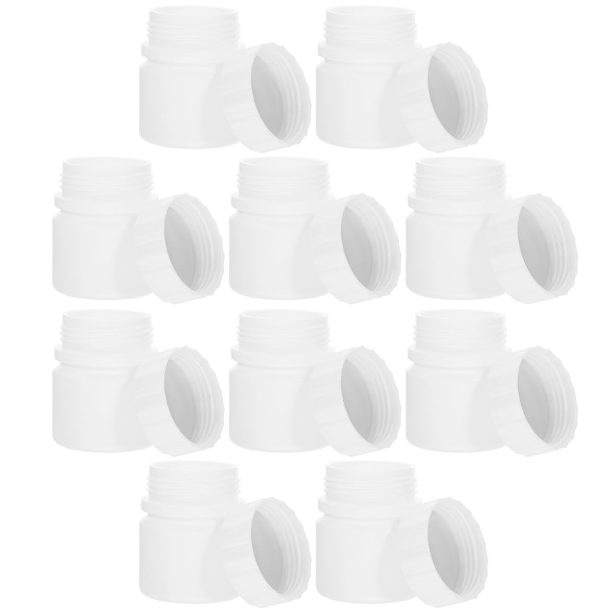 Frascos pequeños de 30 ml en contenedor protector de medicamentos para evitar humedad en viaje
