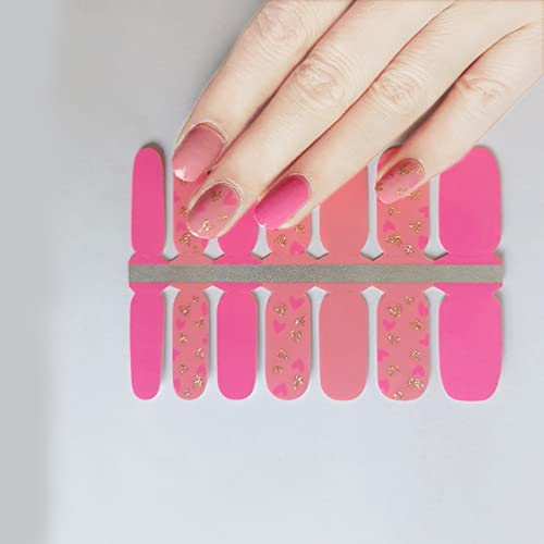 Bornbeauty Rose Flower Nail Polish Strips 3 Sheets Waterproof Adhesive Glitter Press On Nails Stickers Pink For Women Diy Manicure Decoration #TOP3