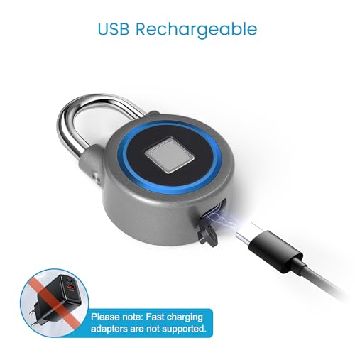 Megafeis FB Fingerprint Padlock, Bluetooth Lock, Mobile App, Megafeis Smart Padlock With Keyless Biometric thumb #3