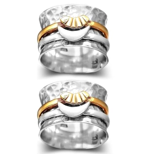 Bague de spinner Sun et Moon le cadeau Merci idéal - 4