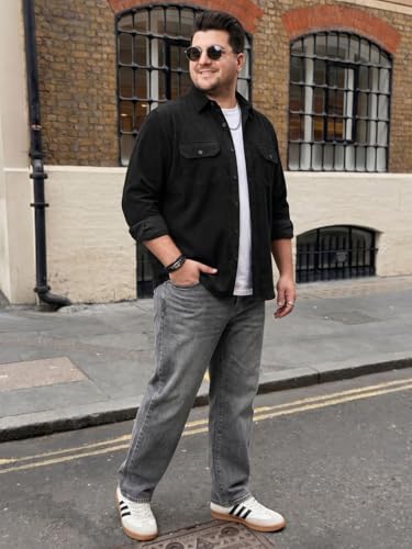 Image of Urbano Plus Men's Corduroy Full Sleeve Regular Fit Solid Overshirt with Utility Pockets