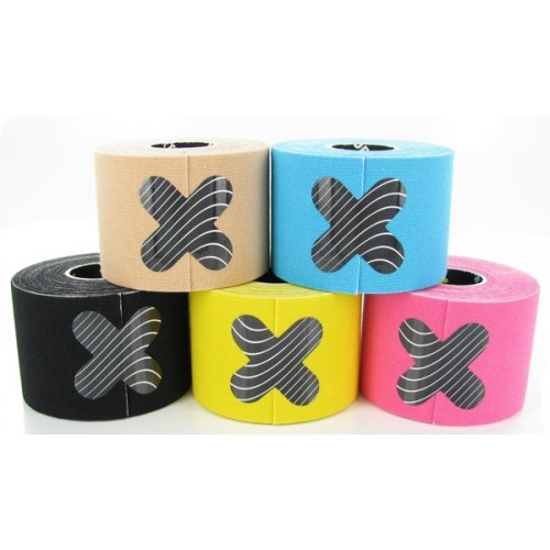 Bande de kinésiologie en lot de 3 rouleaux de 5cm x 5m pour le strapping de sport