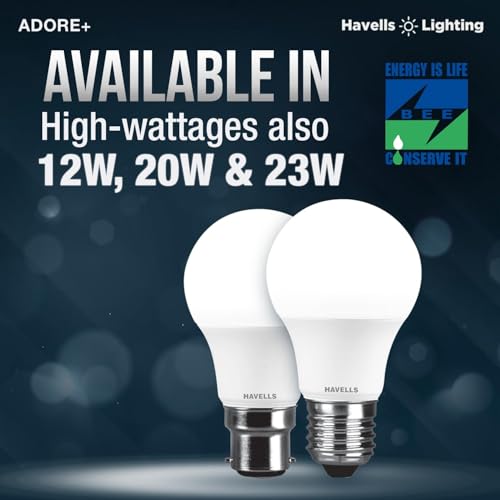Image of Havells 9w LED Bulb for Home & Office |B22 LED Bulb Base |Cool Day White Light (6500K) |4Kv Surge Protection |High Voltage Protection |Eco Friendly Energy Efficient | Pack of 20